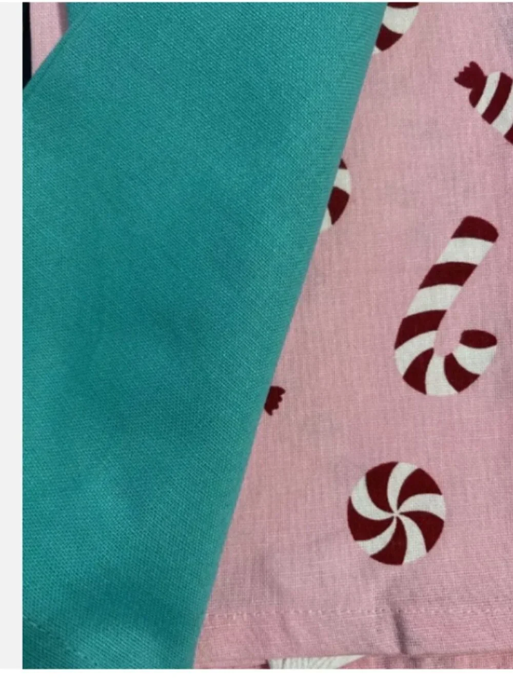 Christmas Holiday Holly Jolly & Peppermint Candy Cane Kitchen Towels Set of 2